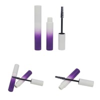 Gradient plastic round slim mascara cosmetic bottles packing tube with silicone brush