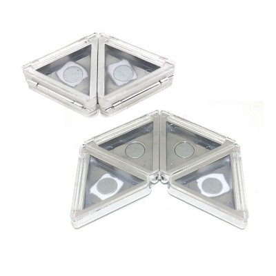 Portable travel type triangle folding flip eyeshadow makeup container packaging