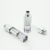 In stock silver empty transparent unique low moq lip gloss tube